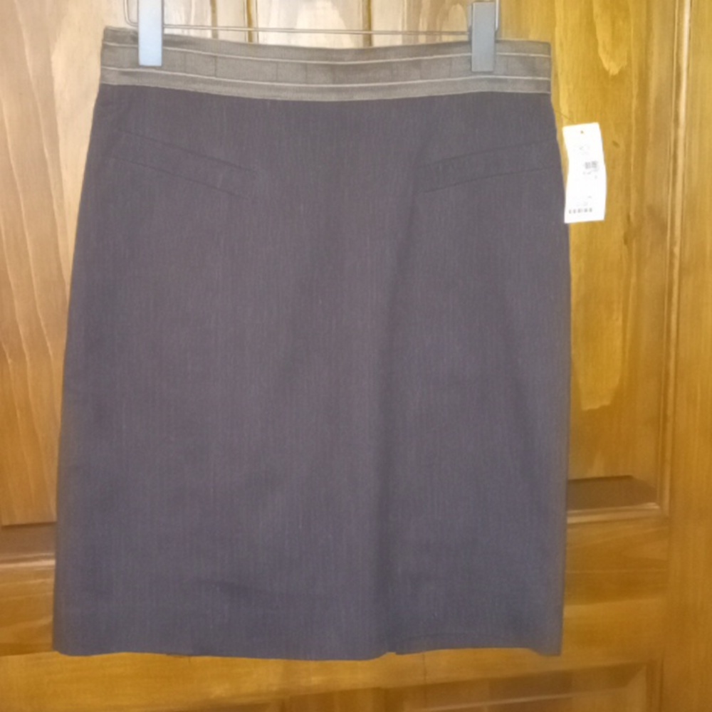 Etcetera women's size 10 cotton linen blend brown lined skirt
